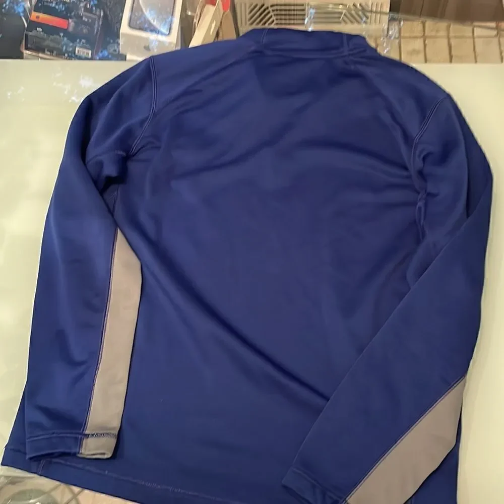 Nike therma-fit sweatshirt medium blue grey embroidered logo upfront